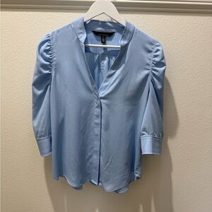 White House Black Market Sky Blue Blouse
